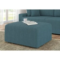 Pouf MILO Tissu Bleu Paon 1 Place -Maison Jardin Élégance pouf milo tissu bleu paon 1 place 4