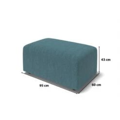 Pouf MILO Tissu Bleu Paon 1 Place -Maison Jardin Élégance pouf milo tissu bleu paon 1 place 5