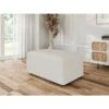 Pouf MILO Tissu Bouclette Blanc 1 Place