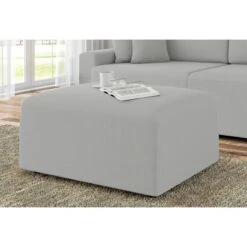 Pouf MILO Tissu Gris 1 Place -Maison Jardin Élégance pouf milo tissu gris 1 place 4