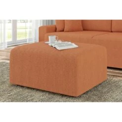 Pouf MILO Tissu Rouille 1 Place -Maison Jardin Élégance pouf milo tissu rouille 1 place 4