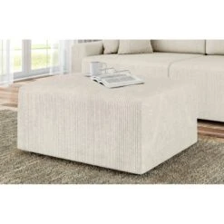 Pouf MILO Velours Côtelé Beige 1 Place -Maison Jardin Élégance pouf milo velours cotele beige 1 place 4