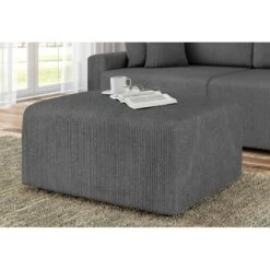 Pouf MILO Velours Côtelé Gris Souris 1 Place -Maison Jardin Élégance pouf milo velours cotele gris souris 1 place 4
