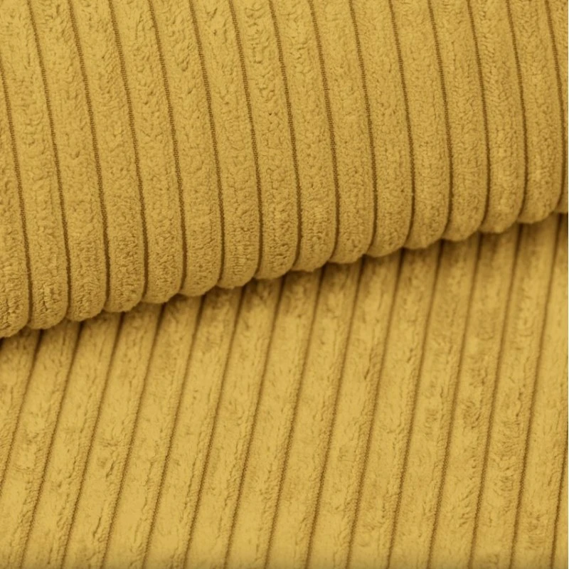 Pouf MILO Velours Côtelé Jaune 1 Place 4 Pouf MILO Velours Côtelé Jaune 1 Place – Image 4