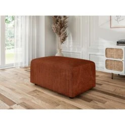 Pouf MILO Velours Côtelé Terracotta 1 Place