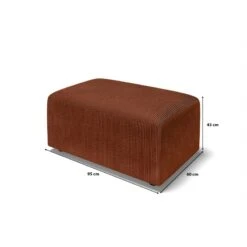 Pouf MILO Velours Côtelé Terracotta 1 Place -Maison Jardin Élégance pouf milo velours cotele terracotta 1 place 5