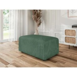 Pouf MILO Velours Côtelé Vert 1 Place