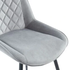 Lot De 2 Chaises ROMY Velours Gris Clair Pieds En Métal Noir -Maison Jardin Élégance romy02gr lot de 2 chaises 2