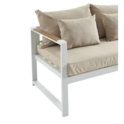 Salon De Jardin ALDO Aluminium 4 Places Coloris Blanc -Maison Jardin Élégance salon de jardin aldo aluminium 5 places coloris blanc 3