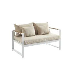 Salon De Jardin ALDO Aluminium 4 Places Coloris Blanc -Maison Jardin Élégance salon de jardin aldo aluminium 5 places coloris blanc 4