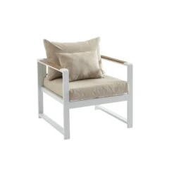 Salon De Jardin ALDO Aluminium 4 Places Coloris Blanc -Maison Jardin Élégance salon de jardin aldo aluminium 5 places coloris blanc 5