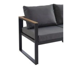 Salon De Jardin ELONA 5 Places En Aluminium Coloris Gris Foncé Avec Housse -Maison Jardin Élégance salon de jardin elona aluminium 5 places coloris gris fonce 6