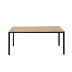 Table De Séjour SOHO Placage Bois Et Métal Noir 180cm -Maison Jardin Élégance soho table 180cm bois et metal 3