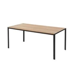 Table De Séjour SOHO Placage Bois Et Métal Noir 180cm -Maison Jardin Élégance soho table 180cm bois et metal 4
