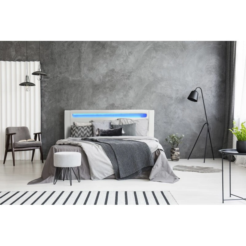 Lit SOLAR LED Blanc Et Noir 160x200cm 1 Lit SOLAR LED Blanc Et Noir 160x200cm