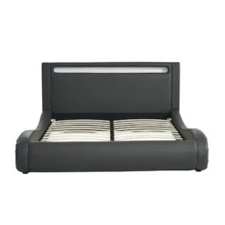 Lit SOLAR LED Gris Et Blanc 160x200cm -Maison Jardin Élégance solar lit 160 led gris blanc leds multicolores noir blanc 160x200cm 2