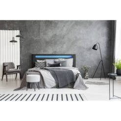 Lit SOLAR LED Gris Et Blanc 160x200cm