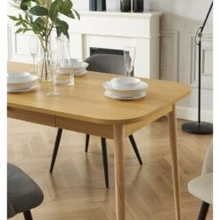 Table à Manger MACARON Effet Chêne Avec Tiroir -Maison Jardin Élégance table a manger macaron effet chene avec tiroir 2