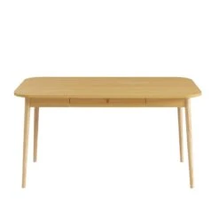 Table à Manger MACARON Effet Chêne Avec Tiroir -Maison Jardin Élégance table a manger macaron effet chene avec tiroir 6