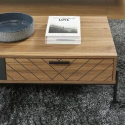 Table Basse GEOMA Effet Chêne Foncé Et Gris L115cm -Maison Jardin Élégance table basse geoma effet chene fonce et gris l115cm 3