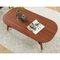 Table Basse MARCELLO Placage Noyer Double Plateau 120cm -Maison Jardin Élégance table basse marcello bois de noyer l120cm 3
