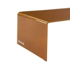 Table Basse PANTONE Verre Courbé Caramel 120cm -Maison Jardin Élégance table basse pantone verre courbe caramel 120cm 2