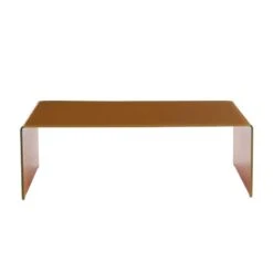 Table Basse PANTONE Verre Courbé Caramel 120cm -Maison Jardin Élégance table basse pantone verre courbe caramel 120cm 4