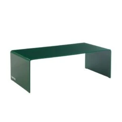 Table Basse PANTONE Verre Courbé Vert Olive 120cm -Maison Jardin Élégance table basse pantone verre courbe vert olive 120cm 3