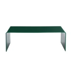 Table Basse PANTONE Verre Courbé Vert Olive 120cm -Maison Jardin Élégance table basse pantone verre courbe vert olive 120cm 4