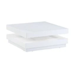 Table Basse VEGAS Laqué Blanc Brillant Plateau Pivotant 5 Table Basse VEGAS Laqué Blanc Brillant Plateau Pivotant -Maison Jardin Élégance table basse vegas laque blanc brillant plateau pivotant 2