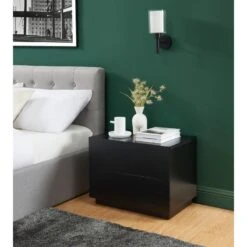 Table De Chevet à Led MORPHEE Noire 2 Tiroirs -Maison Jardin Élégance table de chevet a led morphee noire 2 tiroirs 2