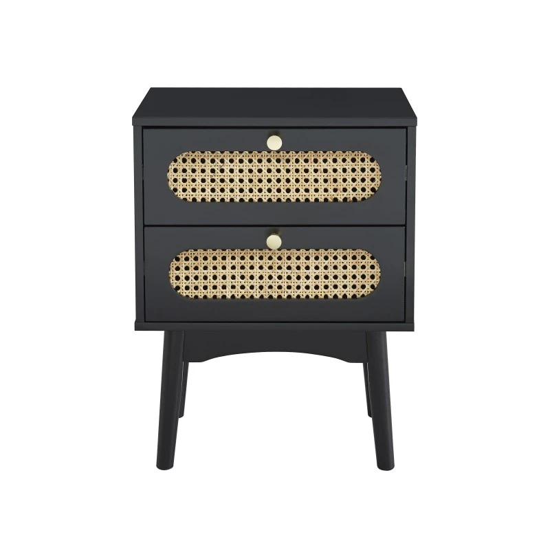 Table De Chevet ANATOLE Noir Et Cannage Rotin 6 Table De Chevet ANATOLE Noir Et Cannage Rotin – Image 6