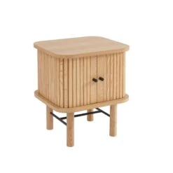 Table De Chevet ERNEST Frêne Portes Tambour -Maison Jardin Élégance table de chevet ernest 2 portes coulissantes 2 niches bois l45cm 4