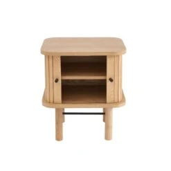 Table De Chevet ERNEST Frêne Portes Tambour -Maison Jardin Élégance table de chevet ernest 2 portes coulissantes 2 niches bois l45cm 7