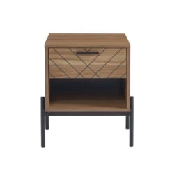Table De Chevet GEOMA Effet Chêne Foncé Et Motifs 1 Tiroir 11 Table De Chevet GEOMA Effet Chêne Foncé Et Motifs 1 Tiroir -Maison Jardin Élégance table de chevet geoma effet chene fonce et motifs 1 tiroir 3