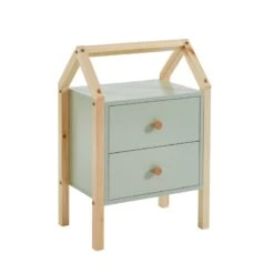 Table De Chevet TINY Vert 2 Tiroirs -Maison Jardin Élégance table de chevet tiny vert 2 tiroirs 4