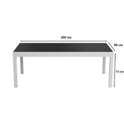 Table De Jardin OWEN Extensible En Aluminium Blanc Et Anthracite -Maison Jardin Élégance table de jardin owen en aluminium extensible blanc et anthracite 2
