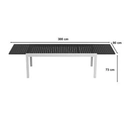 Table De Jardin OWEN Extensible En Aluminium Blanc Et Anthracite -Maison Jardin Élégance table de jardin owen en aluminium extensible blanc et anthracite 3