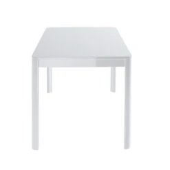 Table à Manger DAVIA Laqué Blanc Brillant 140cm -Maison Jardin Élégance table de sejour davia laque blanc brillant l140cm 5