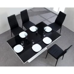 Table De Séjour LUCIA Laqué Blanc Brillant 150cm -Maison Jardin Élégance table de sejour lucia laque blanc brillant 150cm 1