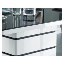 Table De Séjour LUCIA Laqué Blanc Brillant 150cm -Maison Jardin Élégance table de sejour lucia laque blanc brillant 150cm 2