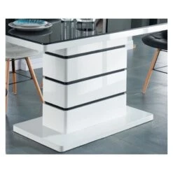 Table De Séjour LUCIA Laqué Blanc Brillant 150cm -Maison Jardin Élégance table de sejour lucia laque blanc brillant 150cm 3