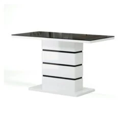 Table De Séjour LUCIA Laqué Blanc Brillant 150cm -Maison Jardin Élégance table de sejour lucia laque blanc brillant 150cm 4