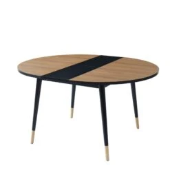 Table Extensible CAVALLO Effet Chêne Pieds Noirs 120 à 150cm -Maison Jardin Élégance table extensible cavallo 120cm 3