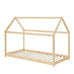 Lit Enfant Cabane TINY Pin Naturel 90x190 Sommier Inclus -Maison Jardin Élégance tiny90190na lit cabane bois 3