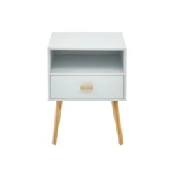 Table De Chevet ULOS Blanc 1 Tiroir 40cm -Maison Jardin Élégance ulos table de chevet blanc 3