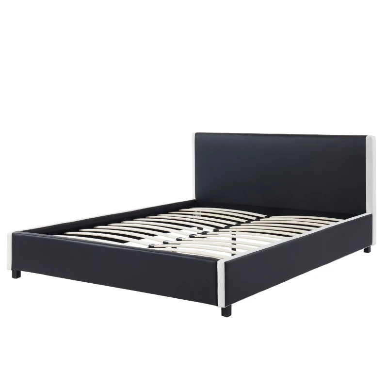 Lit à Led VOLTIGE Simili Noir Et Blanc 140x190 Sommier Inclus 5 Lit à Led VOLTIGE Simili Noir Et Blanc 140x190 Sommier Inclus – Image 5