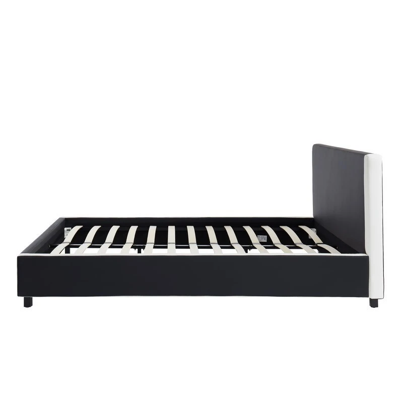 Lit à Led VOLTIGE Simili Noir Et Blanc 140x190 Sommier Inclus 6 Lit à Led VOLTIGE Simili Noir Et Blanc 140x190 Sommier Inclus – Image 6